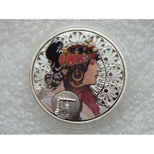 1 доллар Альфонс Муха Знак Зодиака 2011 год Ниуэ серебро 925 Весы