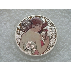 1 доллар Альфонс Муха Знак Зодиака  2010 год Ниуэ серебро 925 Водолей