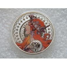 1 доллар Альфонс Муха Знак Зодиака  2011 год Ниуэ серебро 925 Овен