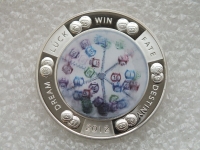 Ниуэ 2 Доллара Лотерея монета на удачу Удача сопутствует храбрым Шарики лото 2012 г Серебро 31,1 гр 999