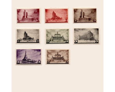 Серия марок Архитектура новой Москвы, 1937 г. 8 шт.