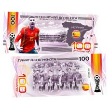 Пластиковая банкнота 100 рублей Футбол Чемпионат мира 2018 Испания Фернандо Торрес