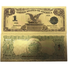 Золотая банкнота Сертификат Серебряный 1 Доллар США