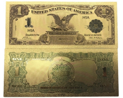 Золотая банкнота Сертификат Серебряный 1 Доллар США