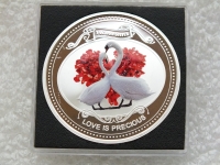 Ниуэ 2 доллара 2010 г. Любовь драгоценна. Белые лебеди.